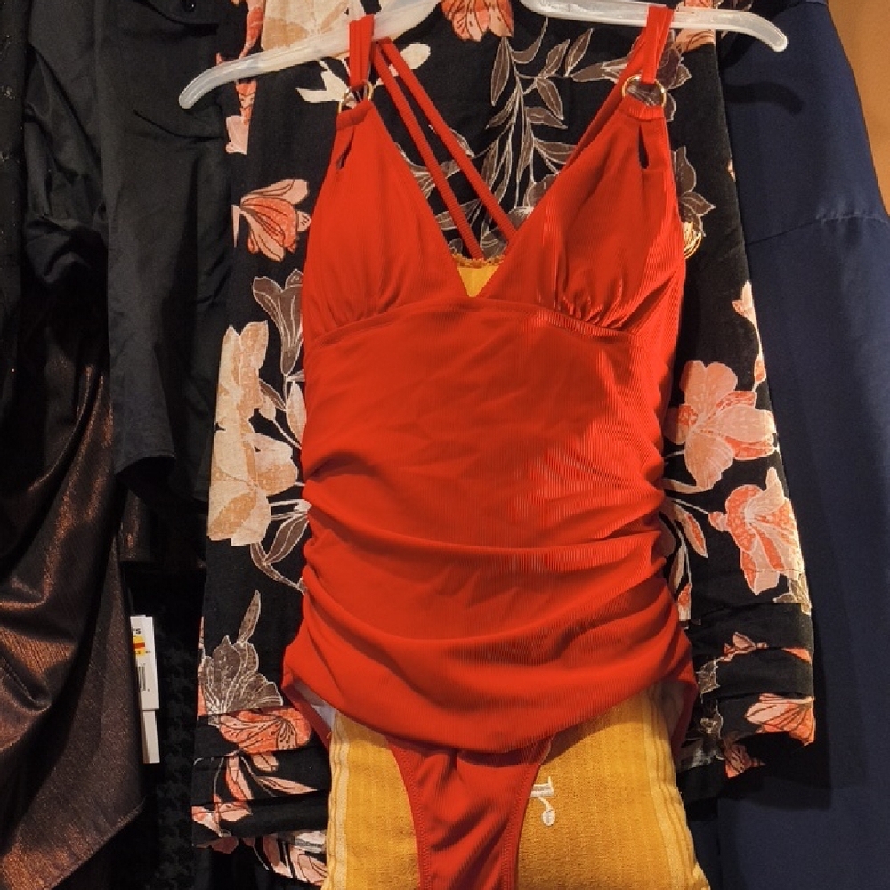 Red Strappy Swimsuit